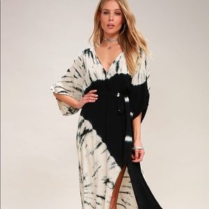 Lulus Needed Me Black Tie-Dye Maxi Dress